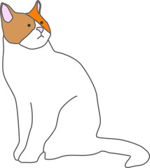 遠くを見つめる猫のイラスト