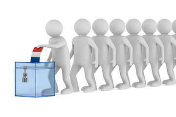 voting in France on white background. Isolated 3D illustration