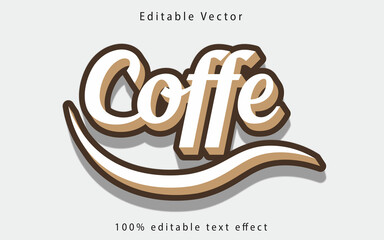 Coffe text, Vintage minimalist style editable text effect 