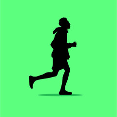 Fototapeta na wymiar Vector silhouette of a person running 