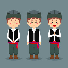 Serbia Character with Various Expression