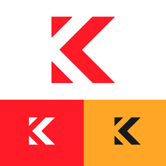 Letter K By Triangles Vector Logo Design
