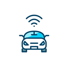 Smart car icon. Pixel perfect, editable stroke colorful icon