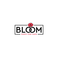 Minimalist flat design Bloom flower logo design