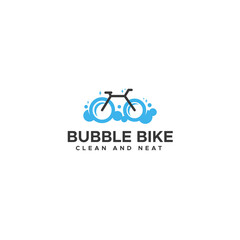 Simple flat Bubble Bike Clean and Neat logo design