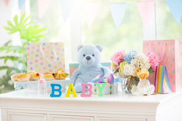 Baby shower or gender reveal party decoration