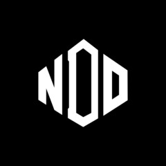 NDO letter logo design with polygon shape. NDO polygon and cube shape logo design. NDO hexagon vector logo template white and black colors. NDO monogram, business and real estate logo.