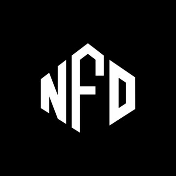 NFO letter logo design with polygon shape. NFO polygon and cube shape logo design. NFO hexagon vector logo template white and black colors. NFO monogram, business and real estate logo.