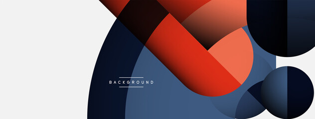 Fototapeta premium Geometric abstract background. Round shapes, circles, lines composition for wallpaper banner background or landing page
