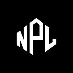 NPL letter logo design with polygon shape. NPL polygon and cube shape logo design. NPL hexagon vector logo template white and black colors. NPL monogram, business and real estate logo.