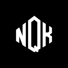 NQK letter logo design with polygon shape. NQK polygon and cube shape logo design. NQK hexagon vector logo template white and black colors. NQK monogram, business and real estate logo.