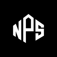 NPS letter logo design with polygon shape. NPS polygon and cube shape logo design. NPS hexagon vector logo template white and black colors. NPS monogram, business and real estate logo.