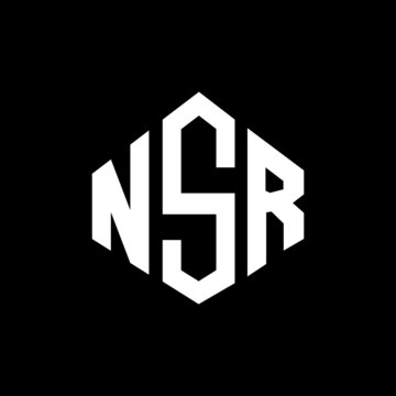 NSR letter logo design with polygon shape. NSR polygon and cube shape logo design. NSR hexagon vector logo template white and black colors. NSR monogram, business and real estate logo.