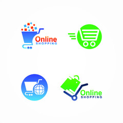 online shop logo vector simple and elegant design