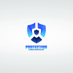 shield logo vector simple and elegant design