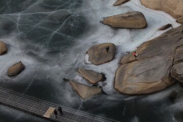 frozen river landscape