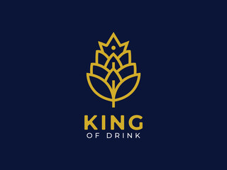 king of drink logo design concept
