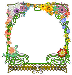 花のカラフルなフレーム