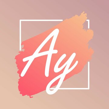 AY initial brush logo letter linked square