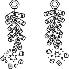 chinese fire crackers exploding outline illustration for chinese new year, greeting, website, web, application, presentation, printing, document, poster design, etc.