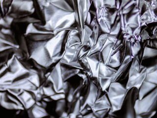 Detail of crushed aluminum foil. Photography made with a digital microscope.