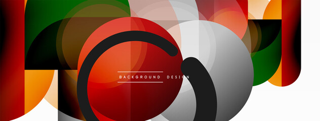 Fototapeta premium Round triangle shapes lines and circles. Geometric vector illustration for wallpaper banner background or landing page