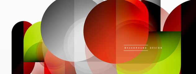 Obraz premium Creative geometric wallpaper. Minimal circle triangle and square line abstract background. Vector illustration for wallpaper banner background or landing page