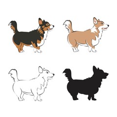 Naklejka premium Corgi dog profil 