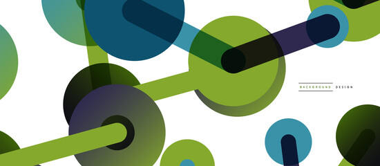 Abstract background. Round dots connected by lines. Trendy techno business template for wallpaper, banner, background or landing