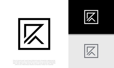 Initials R logo design. Initial Letter Logo.	
