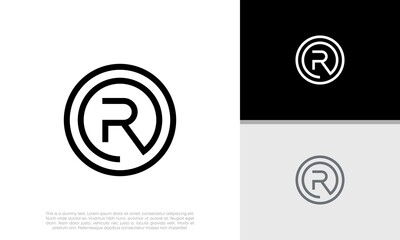 Initials R logo design. Initial Letter Logo.	

