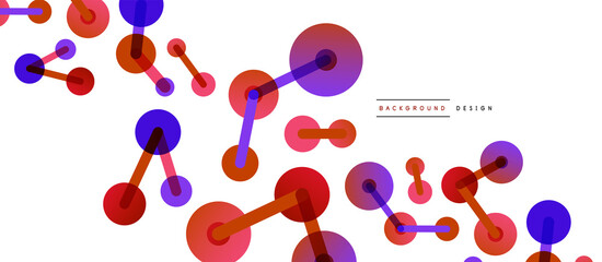 Abstract background. Round dots connected by lines. Trendy techno business template for wallpaper, banner, background or landing