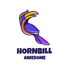 Illustration vector graphic of Horn Bill, good for logo design