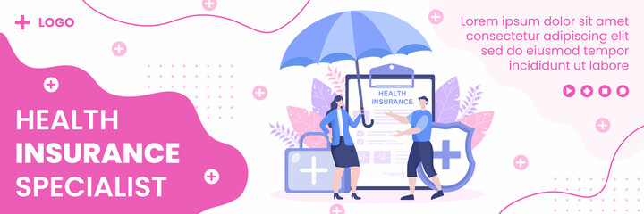 Health care Insurance Cover Template Flat Design Illustration Editable of Square Background for Social media, Greeting Card or Web Internet