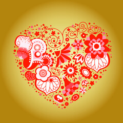 Vector Illustration. Set heart icons, concept of love. hand drawn icons and illustrations for valentines and wedding.