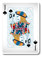 Jack of Spades Playing Card Isolated