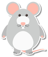 Chubby mouse animal cartoon sticker