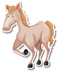 Fototapeta na wymiar A horse animal cartoon sticker