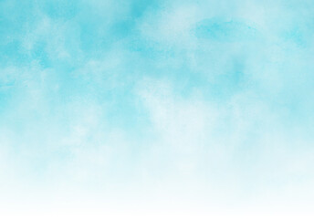 Watercolor illustration art abstract blue color texture background, clouds and sky pattern. Watercolor stain with hand paint