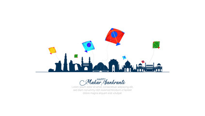 Happy Makar Sankranti Festival Background.
