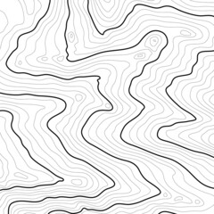 The black on white contours vector topography stylized height of the lines. The concept of a conditional geography scheme and the terrain path. Wide size. Map on land vector terrain Illustration.