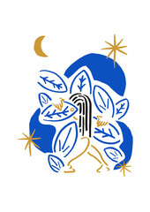 Obraz premium Nuit sauvage collage illustration vecteur