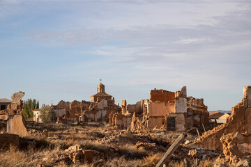 Ruins of the town of Belchite, scene of one of the symbolic battles of the Spanish Civil War, the...