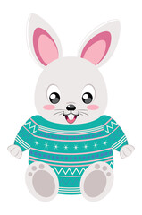 Fototapeta premium Bunny in winter clothing