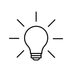 lamp icon - light bulb vector illustration flat style in trendy design color editable