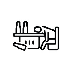 Black line icon for over