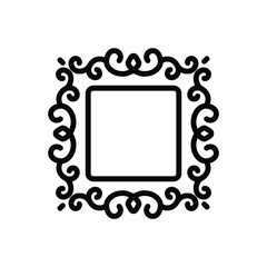 Black line icon for borders