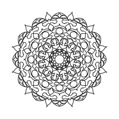 Black and white mandala with floral pattern. Coloring page.