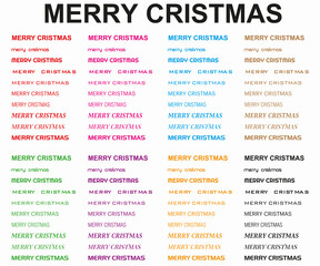 merry cristmas ettering inscription to winter holiday design, calligraphy vector illustration.