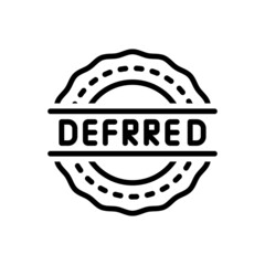 Black line icon for deferred